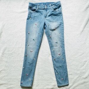 Embroidered Flower Super Skinny Jeans